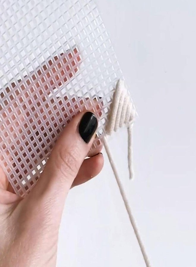 VRB Dec مجموعة VRB Dec™ المكونة من 5 قطع من قماش التطريز المتقاطع/مواد صنع الحقائب، قماش للحرف اليدوية، مشاريع الخياطة/التطريز والأعمال اليدوية، قماش بلاستيكي للزينة. (5 قطع من قماش التطريز المتقاطع)، أبيض - Image 4